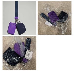 NWT Lululemon Dual Pouch Wristlet 
Color True Navy Atomic Purple